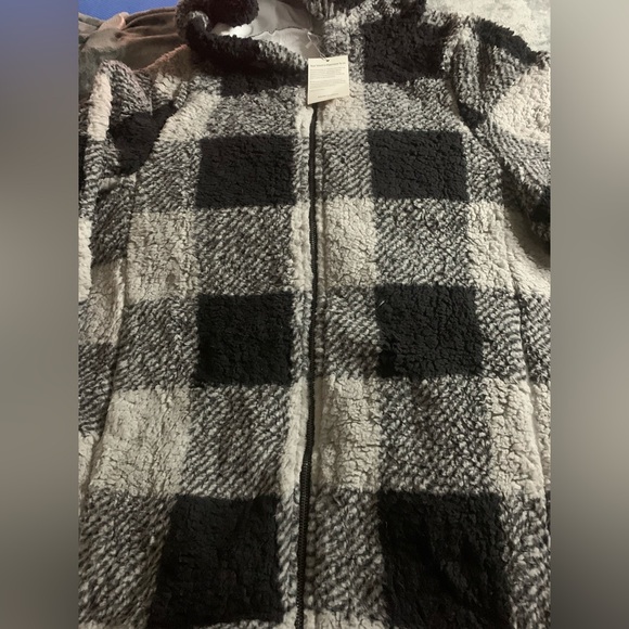 Womens Oversized Sherpa Jacket Fuzzy Fleece Jackets Zip Up Outerwear - Picture 4 of 10